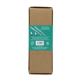 Green bamboo-themed chopsticks set with two panda ceramic rests in a gift box.