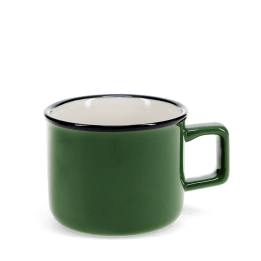 Stoneware espresso mug in green.
