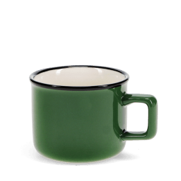 Stoneware espresso mug in green.