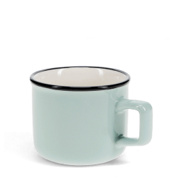 Stoneware espresso mug in light blue.