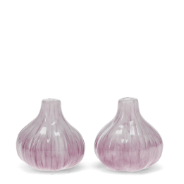 Garlic‑shaped ceramic salt and pepper shakers