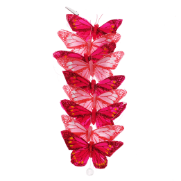 butterfly hanging decoration featuring light pink and dark pink 
