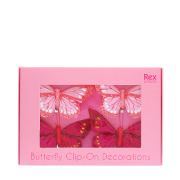  Butterfly clip-on decorations in a pink gift box.   