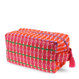 Soft wash bag in pink and orange