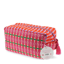 Soft wash bag in pink and orange