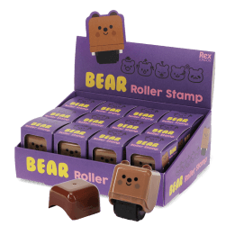 Display box of 12 Bear Roller Stamps.
