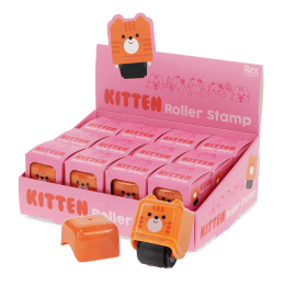 Display box of 12 Kitten Roller Stamps.