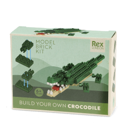 Build your own crocodile brick kit packaging.