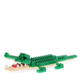 Completed crocodile brick model.