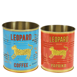 Storage tins (set of 2) - LEOPARD