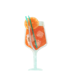 Hair claw clip featuring a zesty Aperitivo Spritz cocktail design, with hints of marbling and translucence. 