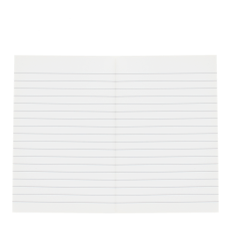 A lined A6 notebook
