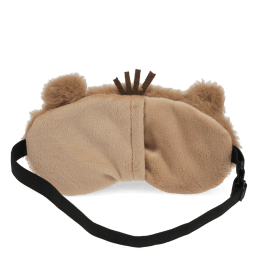 Light brown plush capybara‑shaped travel eye mask.