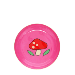 Pink trinket dish with mushroom design