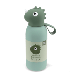 Dinosaur drinks bottle with character lid and carry loop.