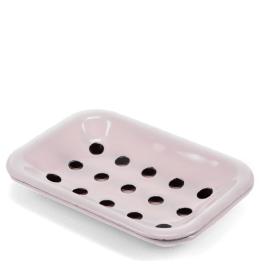 Two-part enamel soap dish - Pink