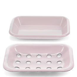Two-part enamel soap dish - Pink