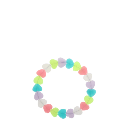 Glow-in-the-dark pastel heart bead bracelet