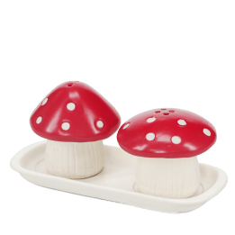 Ceramic salt and pepper shakers - Mushroom
