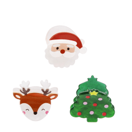 Set of Christmas mini hair claw clip.