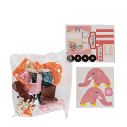 Ice Cream Playground playset parts in packaging with sticker sheets, bunny figures and accessories.