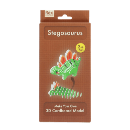 Make Your Own Stegosaurus 3D cardboard model kit in retail box.