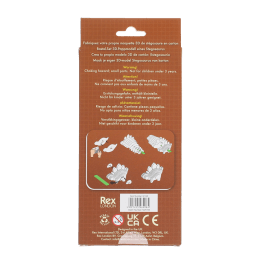 Back of Stegosaurus Make Your Own 3D Cardboard Model kit box with assembly instructions and barcode.
