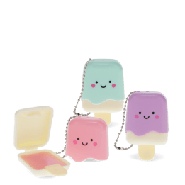 Ice lolly lip gloss keyrings in pink, green and purple