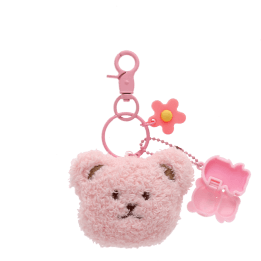 Plush bag charm with lip gross teddy bear