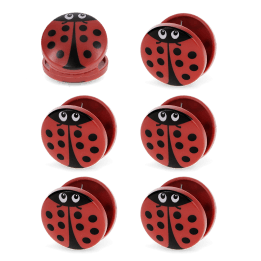Set of six ladybird-shaped bag clips