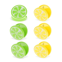 Set of six lemon and lime slice bag clips