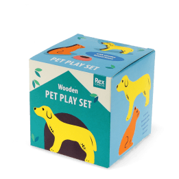 Wooden pet play set box 