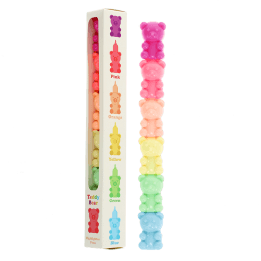 Teddy bear stacked highlighter pen in a vertical bear design with retail box