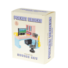 Pocket Blocks office set building toy in retail box featuring a miniature office scene