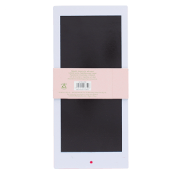 Back view of cherry magnetic shopping list with barcode 