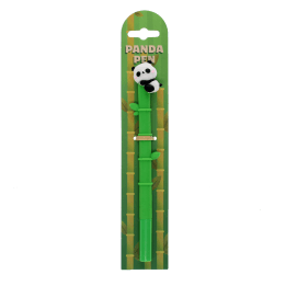 Panda pen with bamboo-shaped green barrel and 3D panda topper on display card.