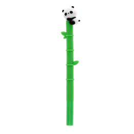 Panda pen with bamboo-shaped green barrel and 3D panda topper