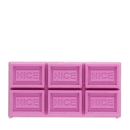 Pink chocolate bar eraser with six segmented squares