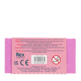 Back of strawberry chocolate eraser pack with product information
