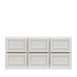 White chocolate bar eraser with six segmented squares