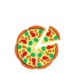 Pizza eraser set with seven detachable slices