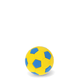Football-shaped eraser in yellow and blue