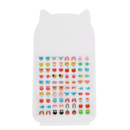 Stick-on earrings set with 40 pairs of colourful animal designs