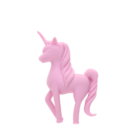 Pink unicorn-shaped eraser tail and raised unicorn horn.