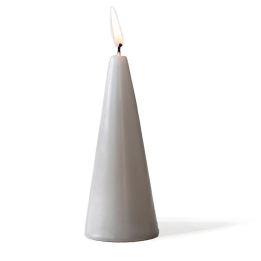 Cone candle (15cm) - Light grey