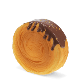 Chocolate-topped cromboloni squishy toy design
