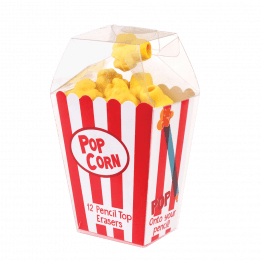 Popcorn Pencil Top Erasers (box Of 12)