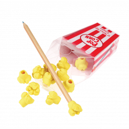 Popcorn Pencil Top Erasers (box Of 12)