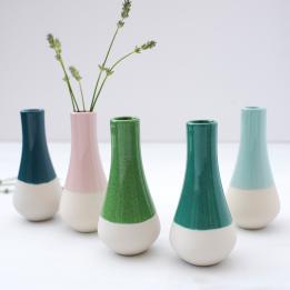 Sea Green Dipped Posy Vase