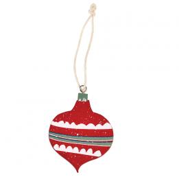 Red Bauble Wooden Decorations